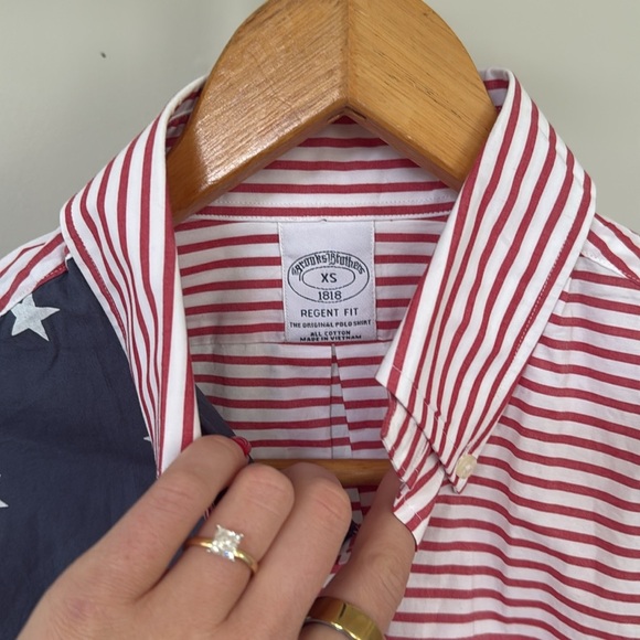 Brooks Brothers collared button down shirt American flag 4th of July - Picture 3 of 4